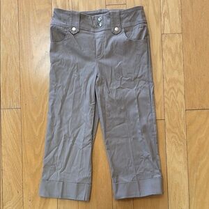 Stylish Khaki Cropped Pants, Women’s 2P